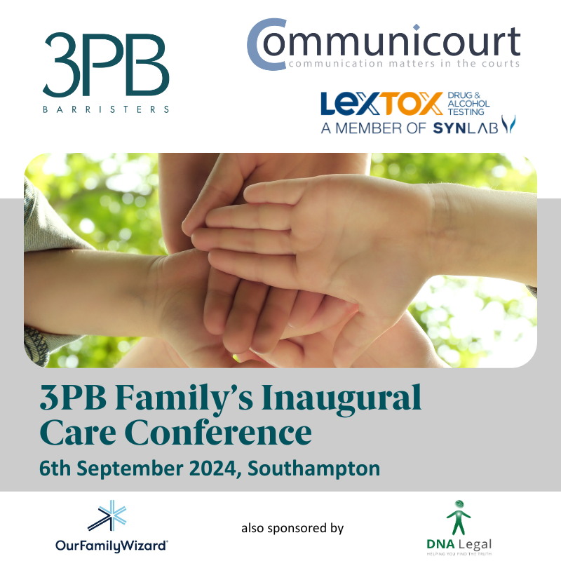 3PB (@3pbchambers) on Twitter photo Looking forward to <a href="/3pbFamily/">Family 3PB</a>'s Care Conference this friday. Day’s proceeds will go to charity partners <a href="/theyoutrust/">YOU</a> @PauseDorset
Special thanks to headline sponsor <a href="/Communicourt/">Communicourt</a> and <a href="/LextoxT80033/">Lextox Drug & Alcohol Testing</a> <a href="/OFW_UK/">OurFamilyWizard UK</a> @dnaLegal
#3PBCareConference2024 #FamilyLaw 3pb.co.uk/events/3pb-fam… Looking forward to <a href="/3pbFamily/">Family 3PB</a>'s Care Conference this friday. Day’s proceeds will go to charity partners <a href="/theyoutrust/">YOU</a> @PauseDorset
Special thanks to headline sponsor <a href="/Communicourt/">Communicourt</a> and <a href="/LextoxT80033/">Lextox Drug & Alcohol Testing</a> <a href="/OFW_UK/">OurFamilyWizard UK</a> @dnaLegal
#3PBCareConference2024 #FamilyLaw 3pb.co.uk/events/3pb-fam…