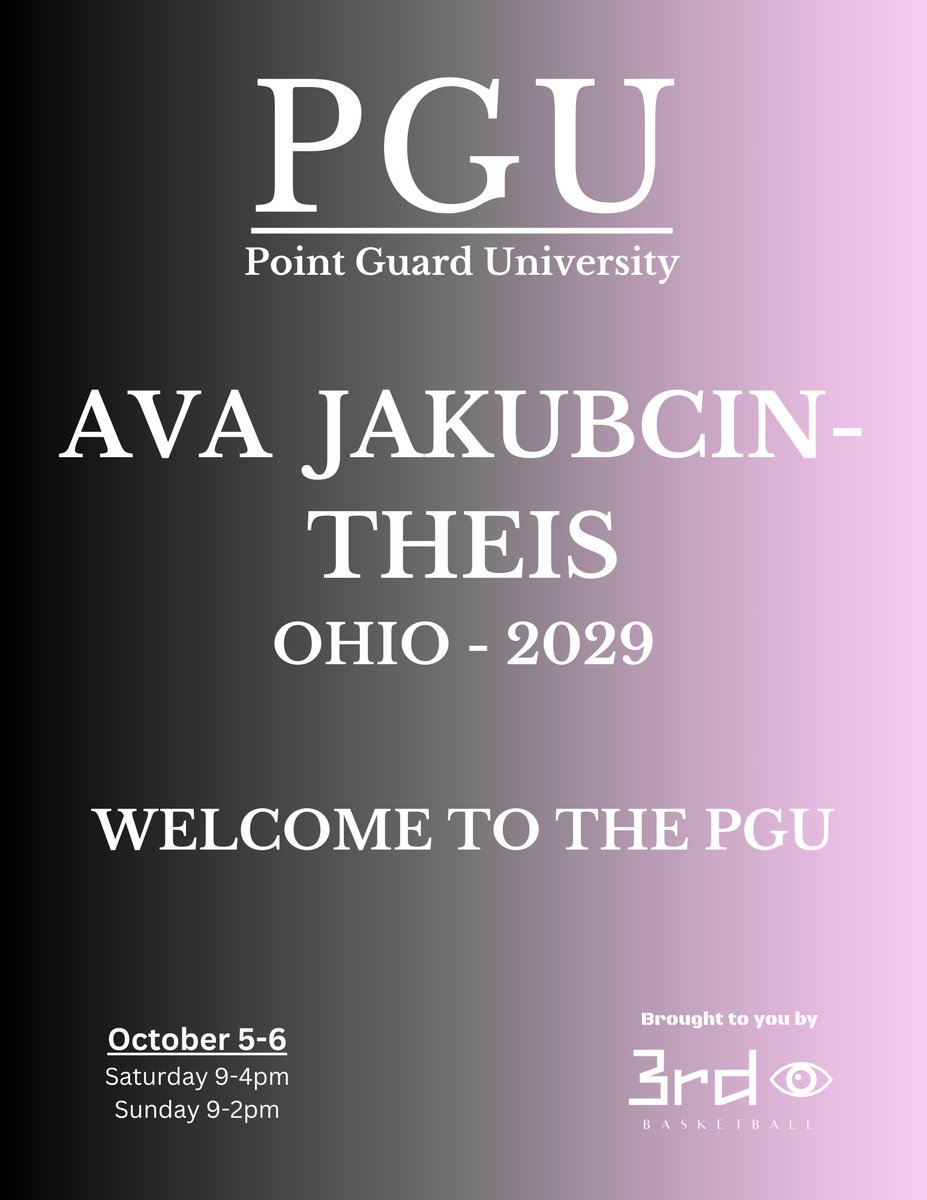 Welcome to the PGU Ava Jakubcin-Theis! #3rdIPGU #CourtLife #3rdIBasketball