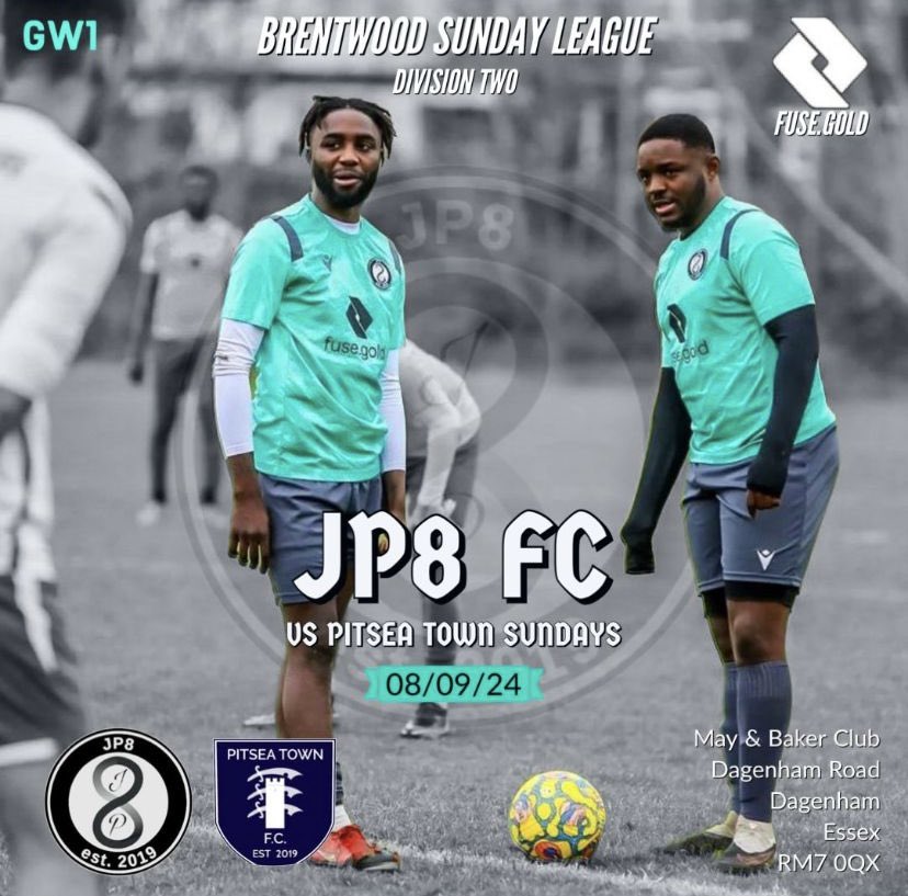This Sunday we take on <a href="/PitseatownSres/">Pitsea Town Sunday</a> in our first game in the <a href="/LeagueBrentwood/">Brentwood Sunday Football League</a>