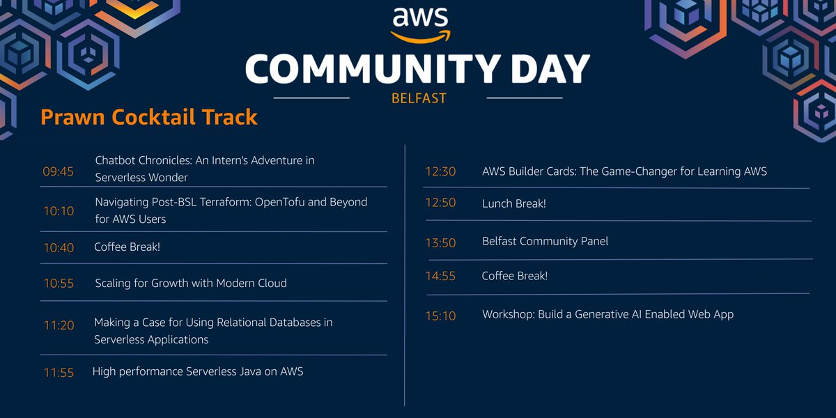 BelfAWSt_UG's tweet image. 🚨 With an incredible lineup of speakers and a packed agenda full of insights, innovation, and inspiration, this is an event you won't want to miss. Check out our agenda and get ready for a day filled with AWS knowledge 💡
awscommunitybelfast.co.uk/agenda/