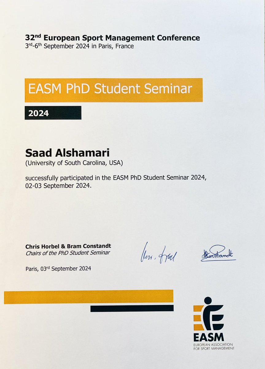 Saadalshamari6's tweet image. #EASM PhD Student Seminar! #Paris #France