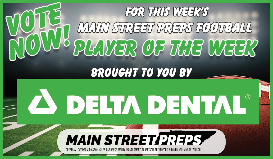 Main Street Preps (@mainstreetpreps) on Twitter photo It's time to vote for the Week 2 Main Street Preps 🏈 Player of the Week, brought to you by <a href="/DeltaDentalTN/">Delta Dental of TN</a>.
Ballot link: tinyurl.com/4jn6pew8 It's time to vote for the Week 2 Main Street Preps 🏈 Player of the Week, brought to you by <a href="/DeltaDentalTN/">Delta Dental of TN</a>.
Ballot link: tinyurl.com/4jn6pew8