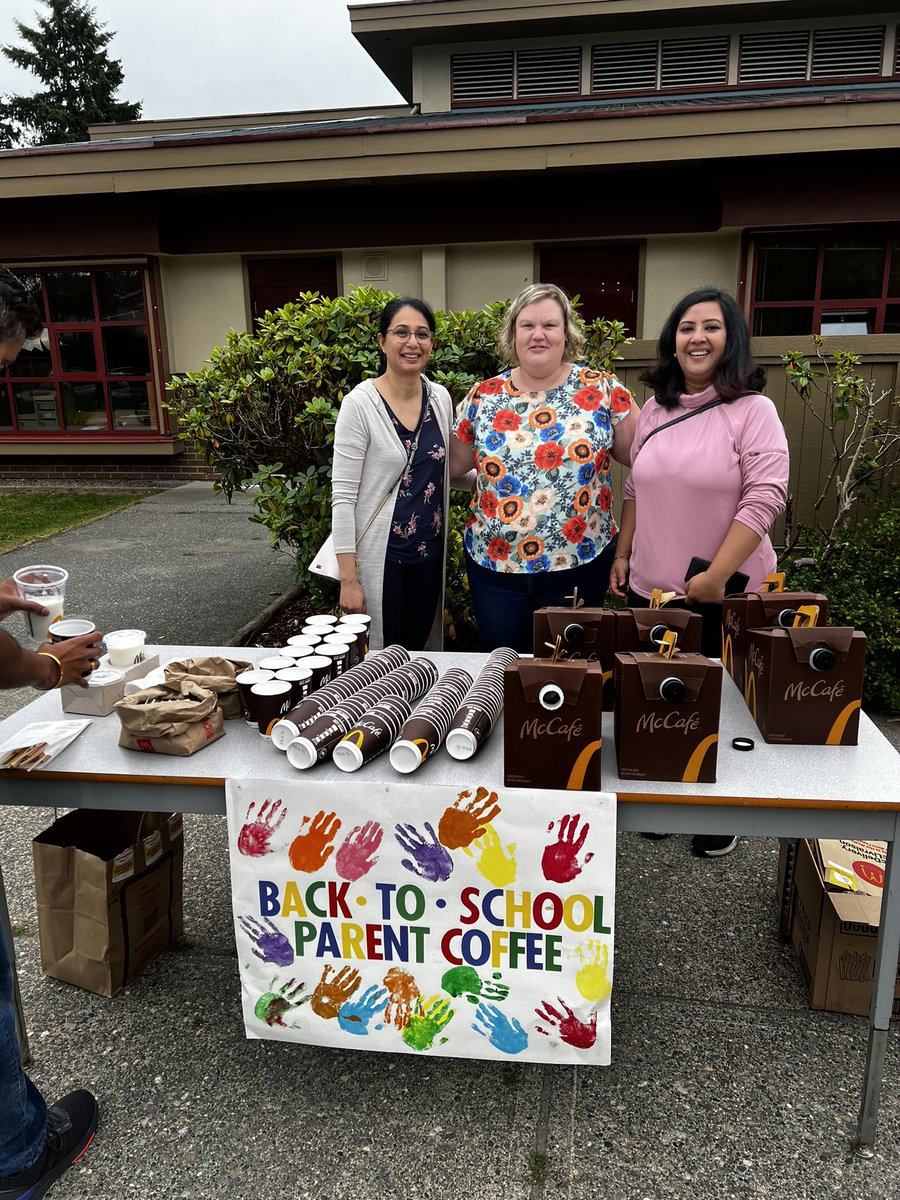 What a nice way to greet parents in the first day of school at Walnut Road. The members of the PAC provided coffee for everyone <a href="/Surrey_Schools/">Surrey Schools</a>