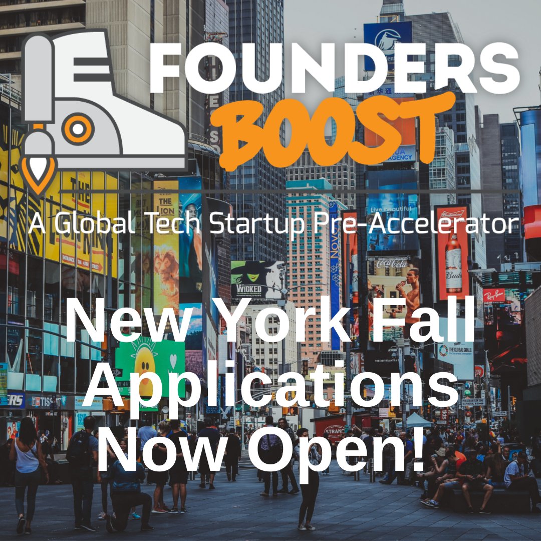 STARTUP DEADLINE ALERT Sep 10th! for <a href="/FoundersBoostNY/">FoundersBoost NY (formerly Startup Boost NYC)</a>!

If you're a startup founder gearing up for
- VC investment
- Seeking entry to top Startup Accelerators
- or eager to acquire customers, this pre accelerator is for you.

Over 6 weeks you get access to masterclasses,
