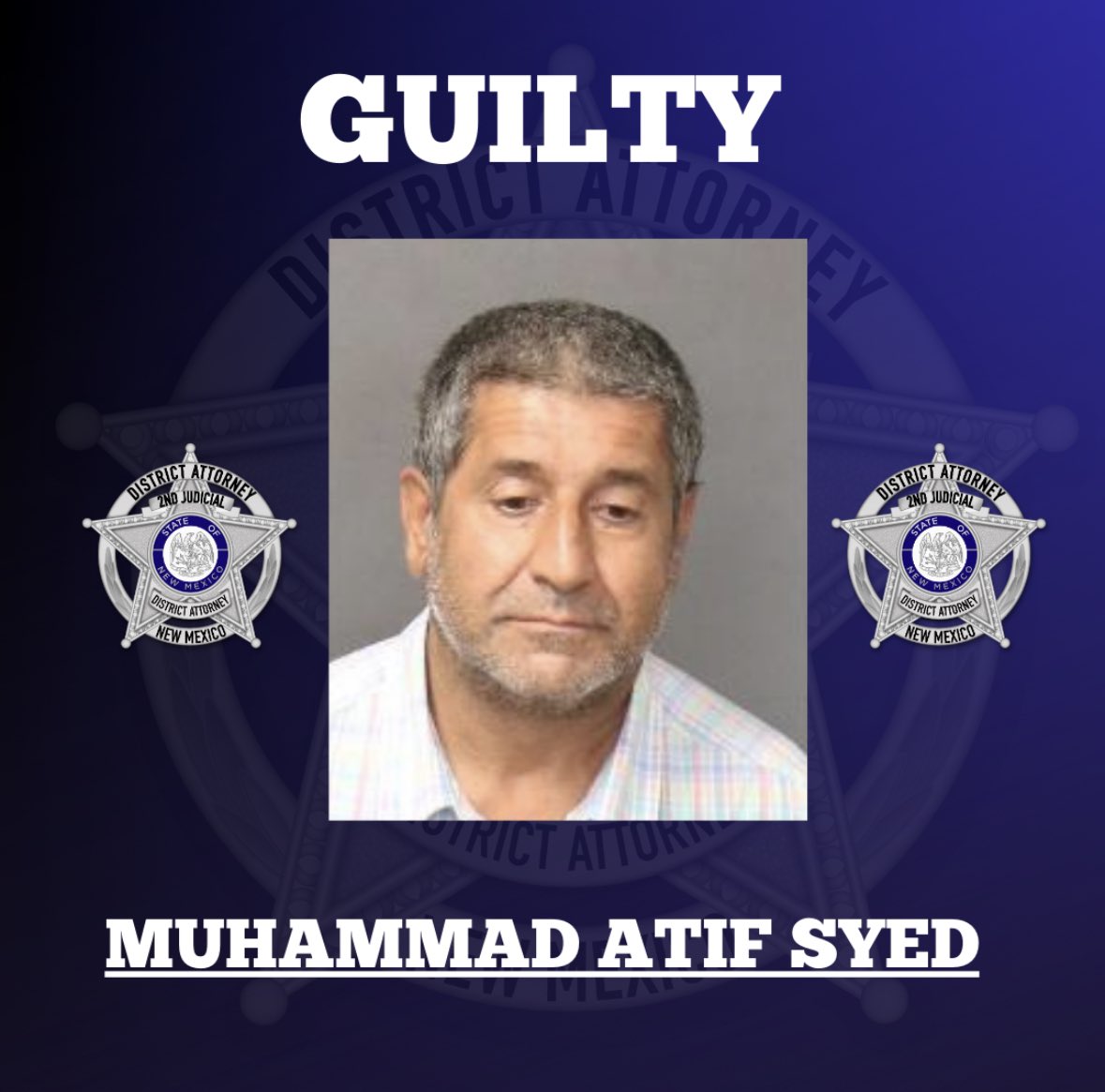 --MAN PLEADS NO CONTEST TO TWO MURDERS OF MUSLIM MEN FATALLY SHOT IN 2022.

Today Muhammad Syed pled no contest to two counts of Second-Degree-Murder for the shooting deaths of Muhammad Afzaal Hussain and Naeem Hussain.    

In March, a jury convicted Syed of First-Degree Murder