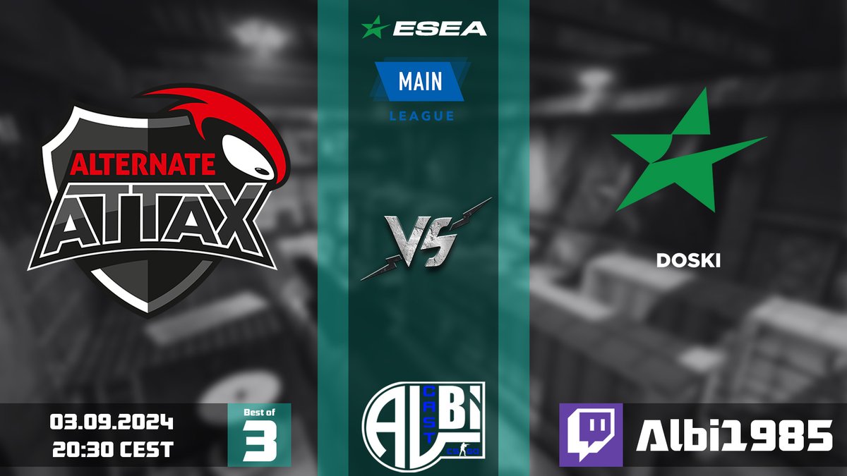 Alberto 'Albi' A. (@albi1985hs) on Twitter photo 🏆<a href="/ESEA/">ESEA League</a> - Main - S50 - Playoffs - UB - Ro64
⚔️<a href="/ATNattax/">ALTERNATE aTTaX</a> Evo vs #DOSKI
⏰20:30 CEST
🗺️Bo3- TBA
🎙️<a href="/Albi1985HS/">Alberto 'Albi' A.</a>
📺twitch.tv/albi1985
In der ESEA Main sieht es für ein Paar DACH Teams gar nicht so schlecht aus.
Playoffs hat man auf jeden fall schon erreicht.
Rein mit dir :). 🏆<a href="/ESEA/">ESEA League</a> - Main - S50 - Playoffs - UB - Ro64
⚔️<a href="/ATNattax/">ALTERNATE aTTaX</a> Evo vs #DOSKI
⏰20:30 CEST
🗺️Bo3- TBA
🎙️<a href="/Albi1985HS/">Alberto 'Albi' A.</a>
📺twitch.tv/albi1985
In der ESEA Main sieht es für ein Paar DACH Teams gar nicht so schlecht aus.
Playoffs hat man auf jeden fall schon erreicht.
Rein mit dir :).
