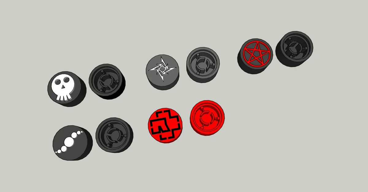 Some footswitches toppers that i made for my Fractal FM3+FC12. Will print soon...