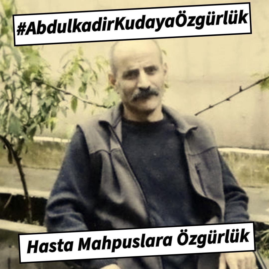 Avukat görüşüne sedye ile çıkabilen Abdülkadir Kuday’ın, hapishanede tek başına kalamayacağı Adli Tıp Kurumu raporlarıyla da sabittir. Israrla tahliye edilmemesi işkence ve hayata kasttır. 

#AbdülkadirKudayaÖzgürlük