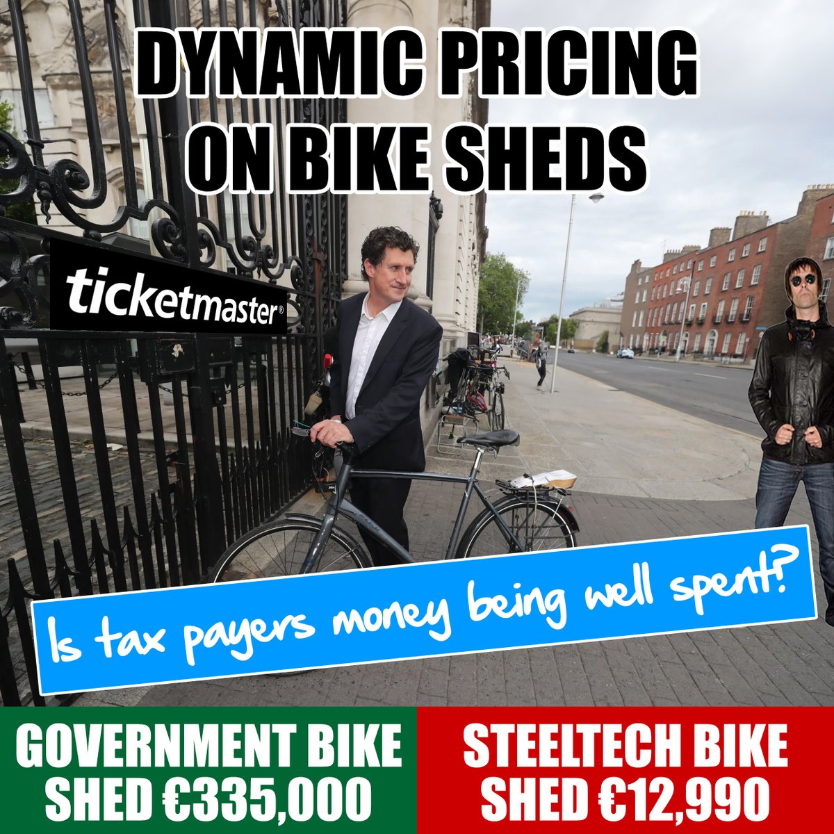 The OPW have wasted €335k on a Bike Shed for 18 Bikes in Leinster House - do you think taxpayers money is being well spent? #BikeShed