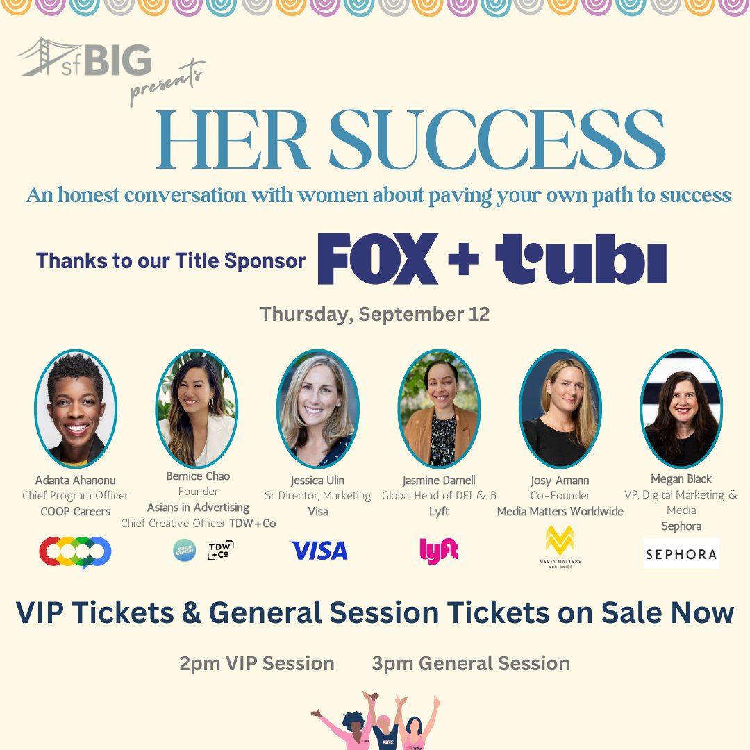 Wow! This is going to be an amazing night! Tickets on sale now - sfbig.org/event/her-succ…