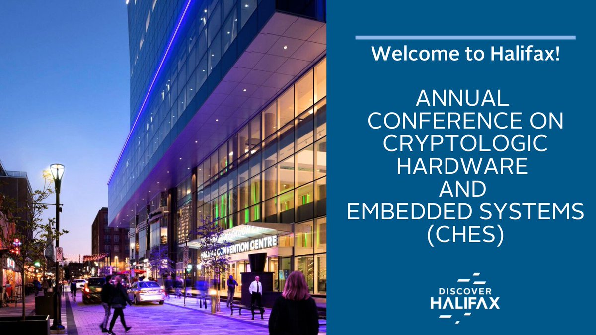 A very warm #Halifax welcome to all attending CHES 2024 <a href="/hfxconventions/">HfxConventionCentre</a> - have a great conference! #WelcomeToHfx <a href="/IACR_News/">IACR</a> <a href="/newaetech/">NewAE Technology Inc</a>
