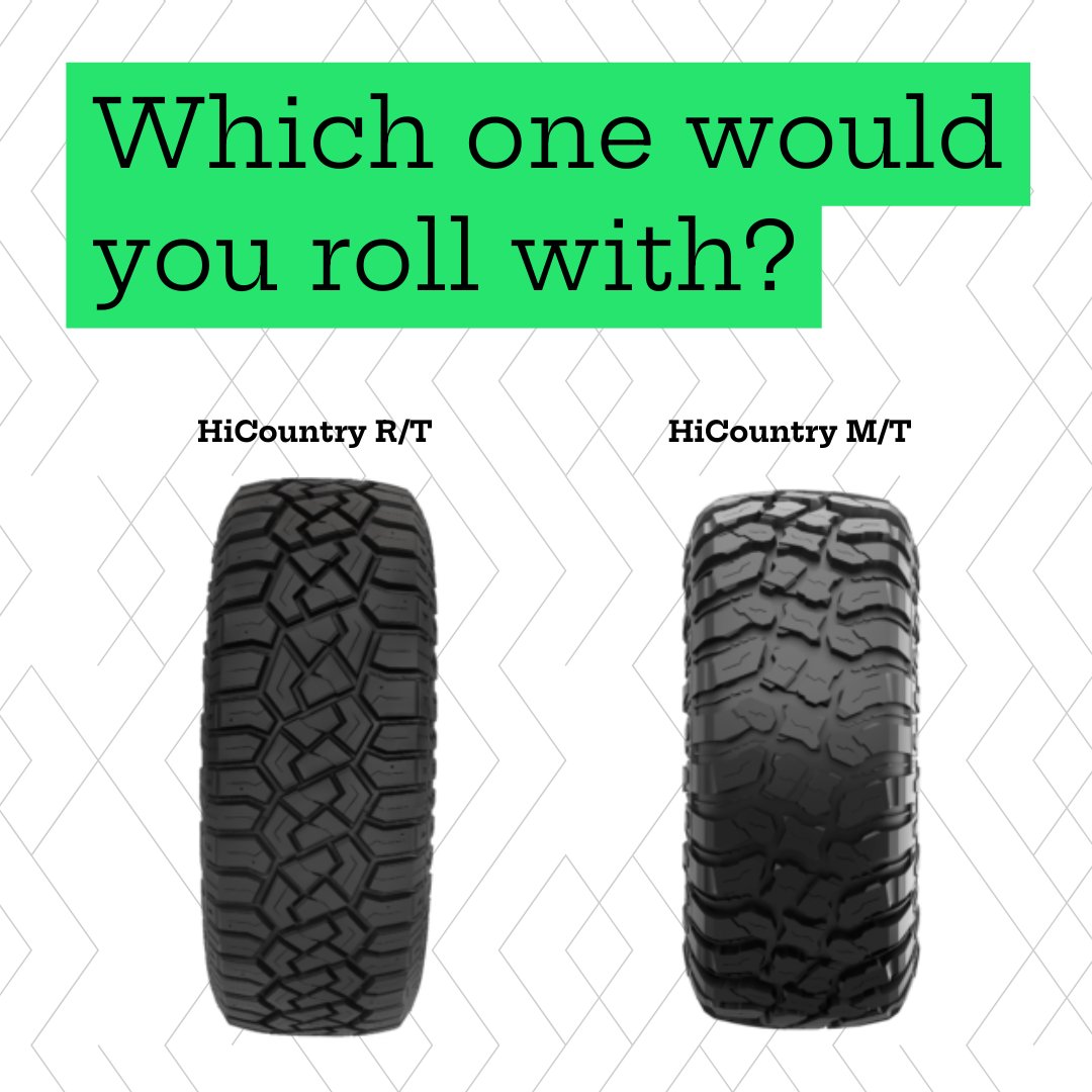 PrinxTiresUSA's tweet image. Which Prinx truck tire would you roll with? 🛞

HiCountry R/T: A stout, all-weather light truck tire that handles rugged terrain. HiCountry M/T: An all-weather light truck tire geared for the most extreme weather.

#prinxtiresusa #practicalperformance #bestvaluetires #trucktires