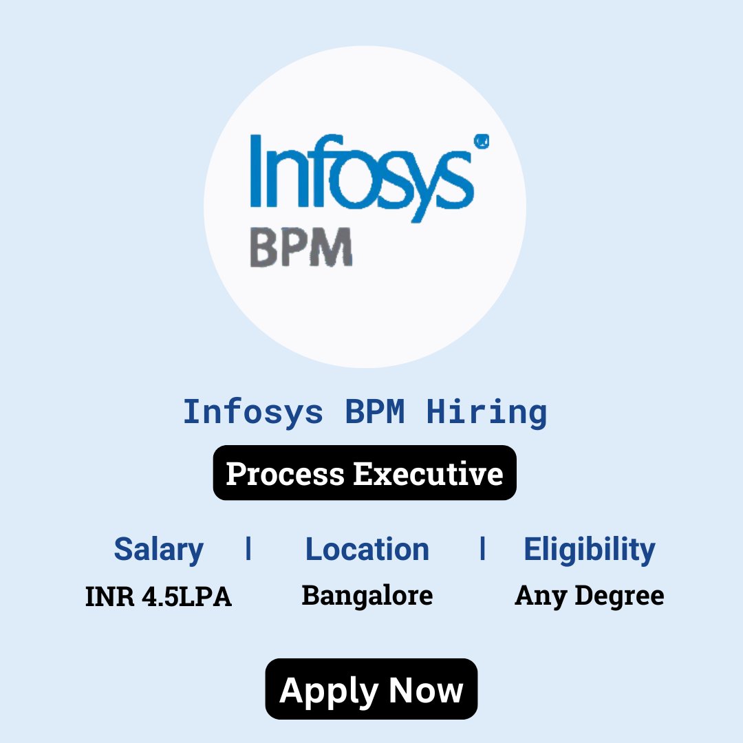 karthikpattadi's tweet image. 🔍 Infosys BPM Careers 2024 🔍

Infosys BPM, the business process management subsidiary of Infosys, is hiring for the Process Executive role as part of its 2024

🔗 Apply Now: zurl.co/TrfY 

🔔 WhatsApp Group: zurl.co/ySPA

#InfosysCareers #ProcessExecutive
