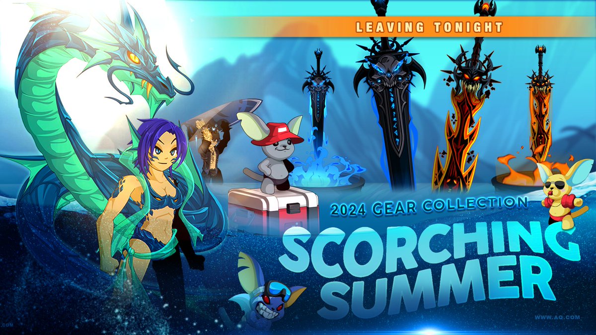 Only a few hours left to get any items you want from Quibble Coinbiter's 2024 Summer Rares Shop + Scorching Summer Collection Chest. Our flood of Talk Like a Pirate Day, Friday the 13th, and other September updates begins this weekend! AQ.com