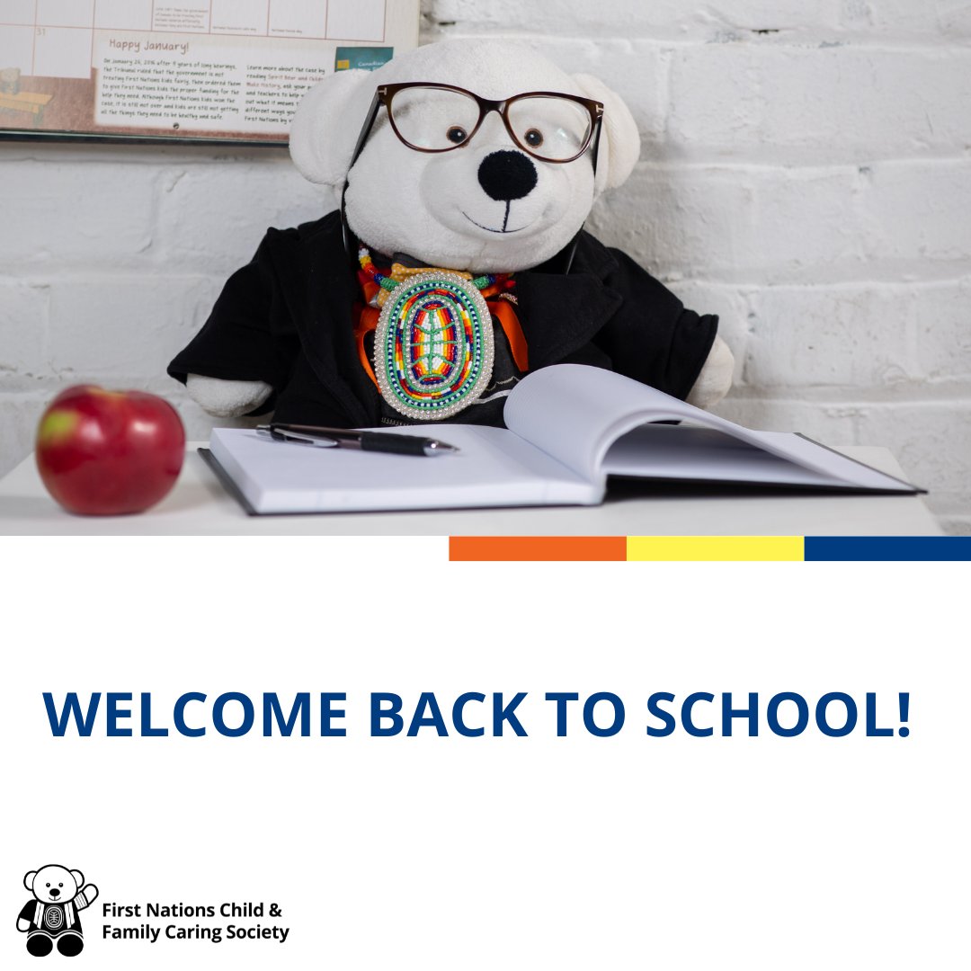 Class is back in session! Wishing all the students, educators, &amp; parents a great first day back at school 📚 

Remember, you can continue to learn with Spirit Bear year-round by consulting his free resources through the Spirit Bear Virtual School! fncaringsociety.com/spirit-bear/sp…