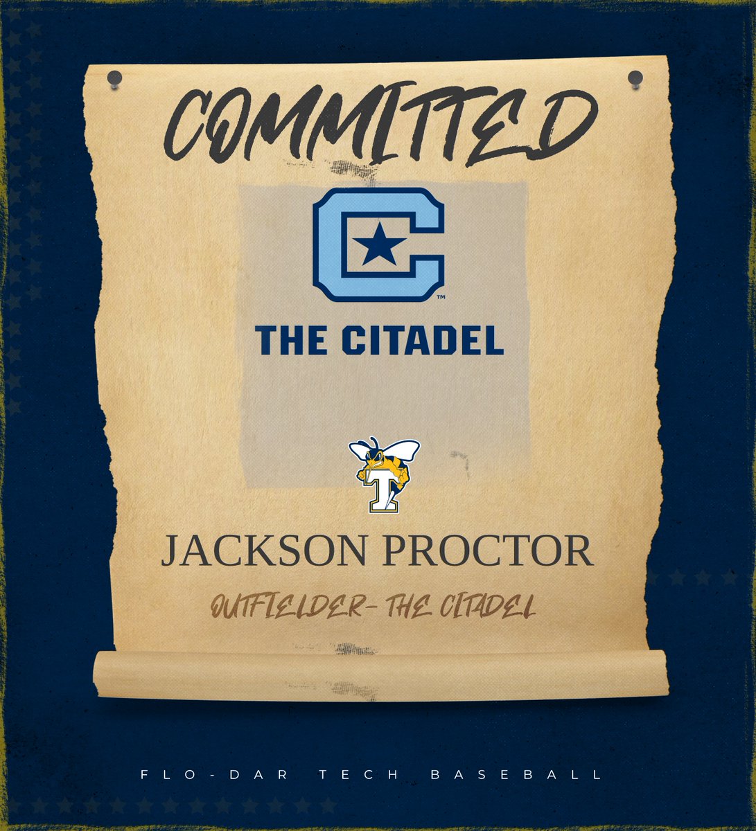 Congrats to Stinger Outfielder Jackson Proctor for his commitment to The Citadel!