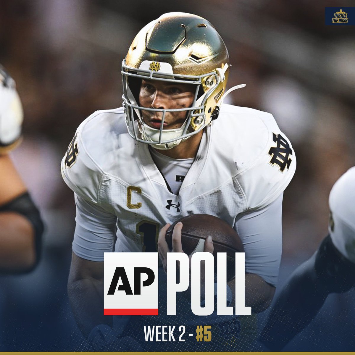 Notre Dame moves up to #5 in the AP Poll!

#GoIrish ☘️