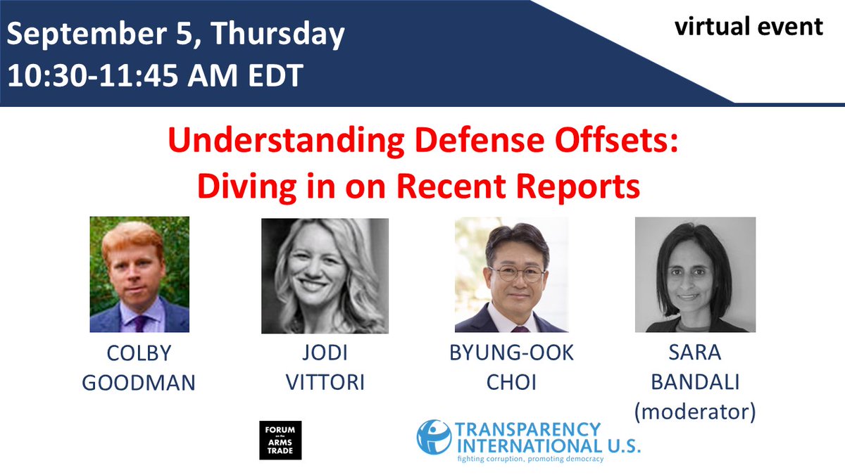 ForumArmsTrade's tweet image. 🔔 Don’t miss out! Register now for our upcoming webinar &quot;Understanding Defense Offsets: Diving in on Recent Reports&quot; and join the discussion on September 5 at 10:30 AM EDT. Register here: us02web.zoom.us/webinar/regist…
#experts #ForumCommunity