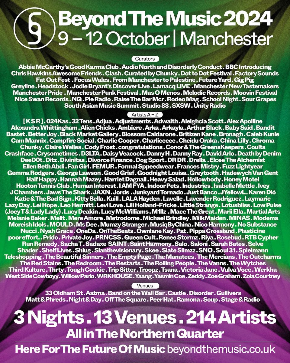 🚨 FINAL FESTIVAL LINEUP POSTER 🚨

#BTM24 wave 3 is complete, take a look at the final poster which contains 70 brand new acts! 🎤🎧🎸

Who are you looking forward to seeing most? Let us know in the comments! 

All BTM24 tickets can be found here: buff.ly/3WjDbcC