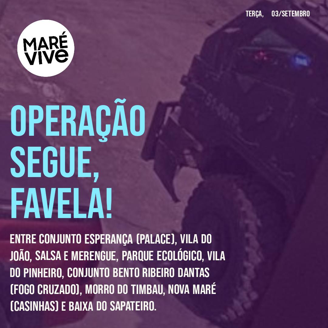 6:07 - OPERAÇÃO SEGUE!

VÁRIOS CAVEIRÕES BAQUEANDO A FAVELA, O BOPE ESTÁ EM DIVERSAS COMUNIDADES A PÉ.

Informações que estão fazendo revistas em trabalhadores que conseguem sair, casas, lojas sendo invadidas, carros e motos arrombados e revistados.

#marevive