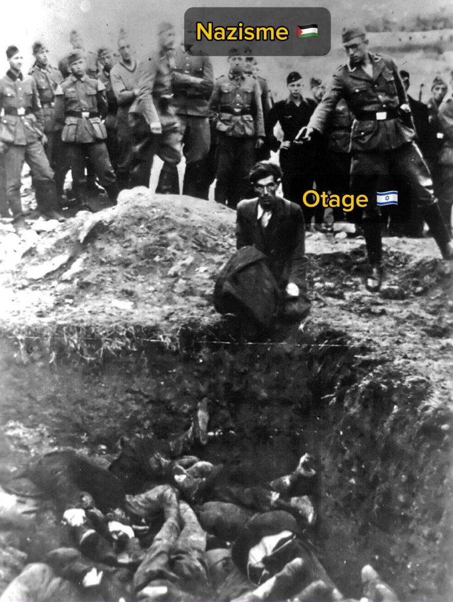 SlMONWEINBERG's tweet photo. 🟡🎗️Rien a changé, toujours la même haine a travers les époques. Cet homme à genoux devant son bourreau rappelle tragiquement la vulnérabilité des otages aujourd'hui devant les héritiers du Nazisme. Les mêmes dynamiques se répètent, alors qu'Israël, autrefois soutenu, voit certains de ses alliés soutenir ceux  qui sont du coté du flingue.