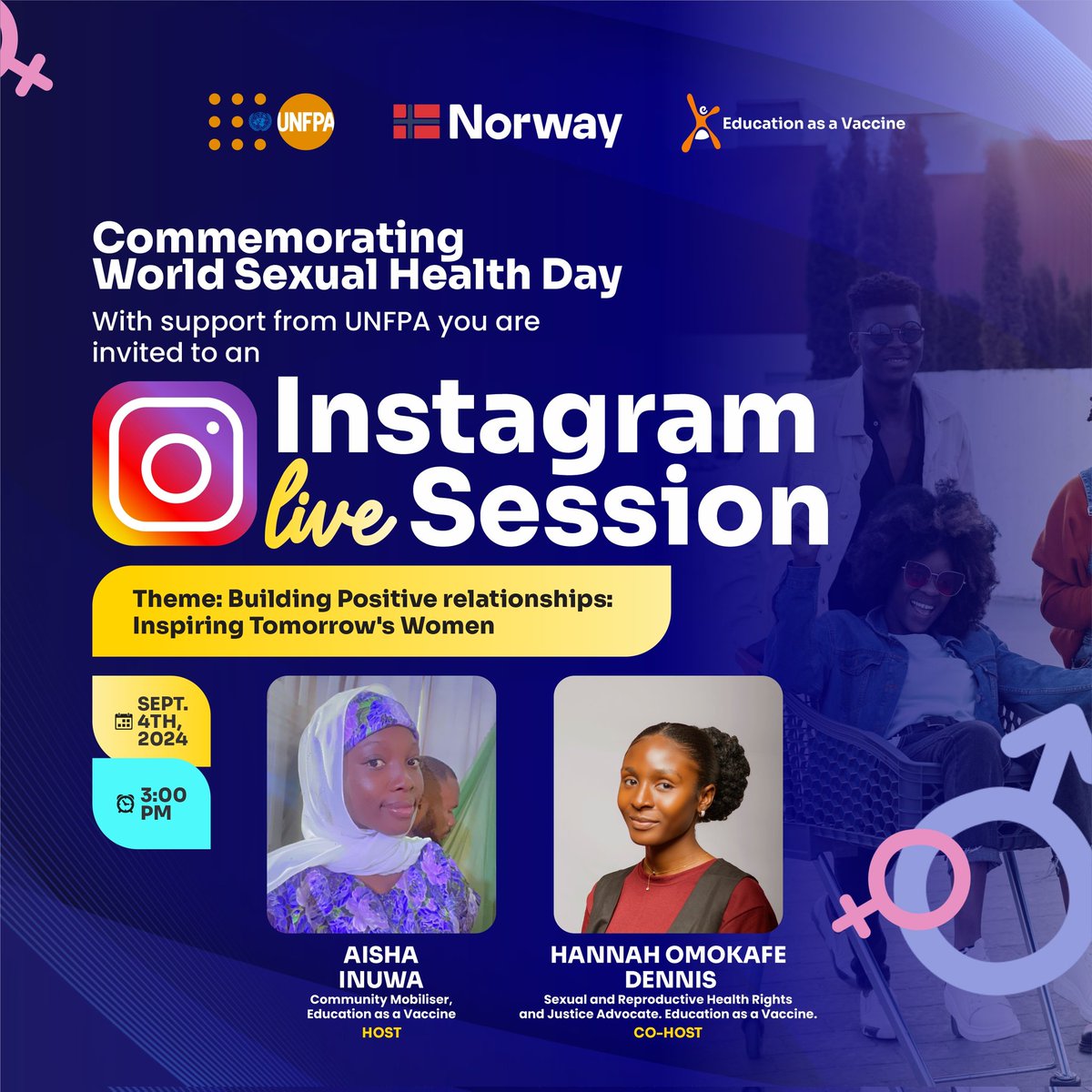 Asking for consent, empowering, supporting adolescent girls and young women and self-love are essential for sexual well-being. 

Join us 3pm tomorrow on @omokafe_hannah_dennis Instagram live to commemorate World Sexual Health Day as we discuss "Building Positive Relationships.