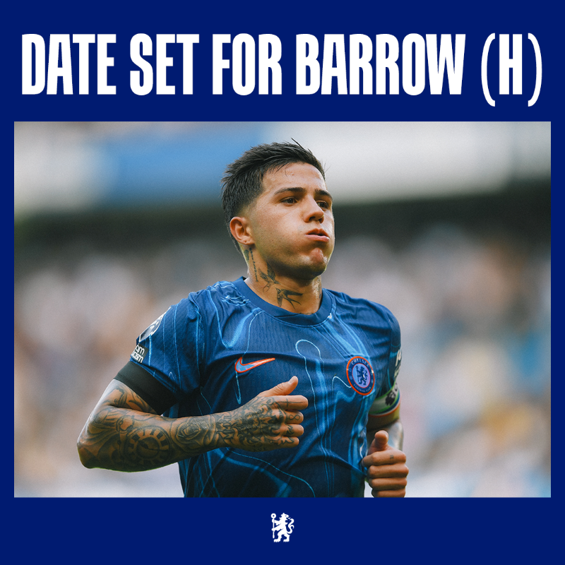ChelseaFC's tweet photo. ℹ️ Find out when the Blues welcome Barrow to Stamford Bridge for our third-round clash. 👇