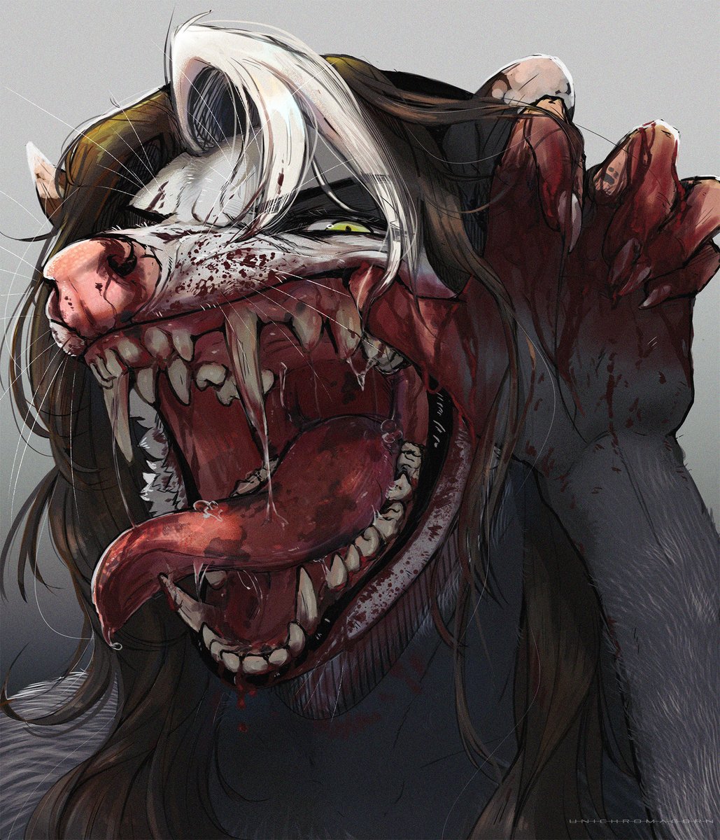 Unichromacorn's tweet image. What a meal 
Rendered sketch mawplay commission