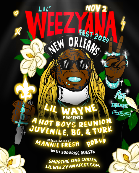 EBandSBmgmt's tweet photo. Lil Wayne, B.G., Turk, and Juvenile Set for Hot Boys Reunion at Lil WeezyAna Fest https://t.co/ZmfHw6p1UV https://t.co/zeyf1SUM1L