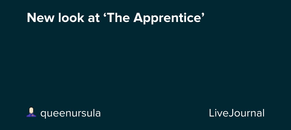 New look at ‘The Apprentice’ dlvr.it/TCmjL5