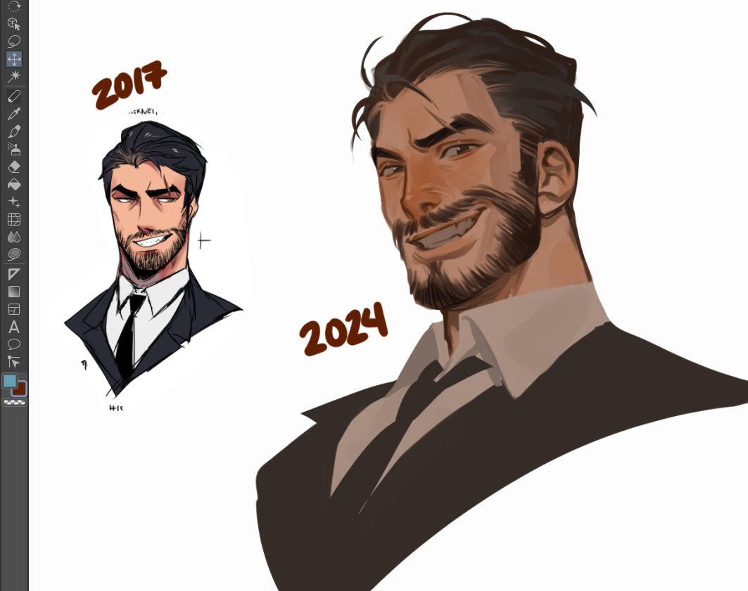 Ozumii_Wizard's tweet image. cant believe its been 7 yrs since...redraw of my oc richard !