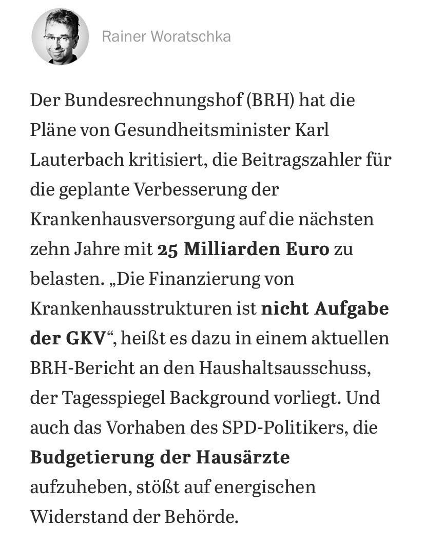 DAK-Gesundheit (@dakgesundheit) on Twitter photo Klare Ansage für #Lauterbach: „Die Finanzierung von Krankenhausstrukturen ist nicht Aufgabe der GKV“, kritisiert der #Bundesrechnungshof die Pläne des Gesundheitsministers zur #Krankenhausreform. Quelle <a href="/TspBackgroundGE/">Tagesspiegel Background Gesundheit & E-Health</a> <a href="/worrius/">Rainer Woratschka</a>. Die Beitragszahler dürfen nicht belastet werden! Klare Ansage für #Lauterbach: „Die Finanzierung von Krankenhausstrukturen ist nicht Aufgabe der GKV“, kritisiert der #Bundesrechnungshof die Pläne des Gesundheitsministers zur #Krankenhausreform. Quelle <a href="/TspBackgroundGE/">Tagesspiegel Background Gesundheit & E-Health</a> <a href="/worrius/">Rainer Woratschka</a>. Die Beitragszahler dürfen nicht belastet werden!