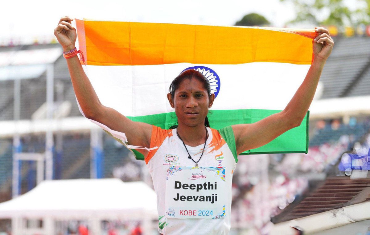 PDdancing's tweet image. Congratulations to the world champion #Deepthijeevanji on winning the Bronze medal in the Women’s 400m T20 race #paralympics2024 #paris2024