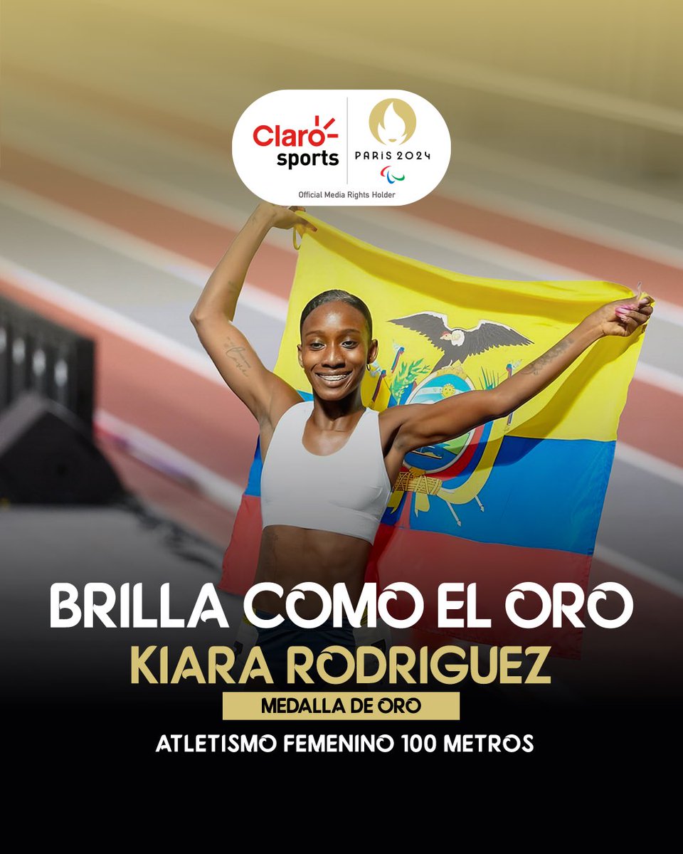 ¡UNA MEDALLA MÁS PARA EL ECUADOR! 🙌🏻🇪🇨

Kiara conquista la medalla de ORO en 100 metros planos en los Juegos Paralímpicos de París 2024. ¡ERES GIGANTE CAMPEONA!🏋🏾‍♀️

#EcuadorEnParis #KiaraRodríguez #TeamClaroPower #ClaroSports