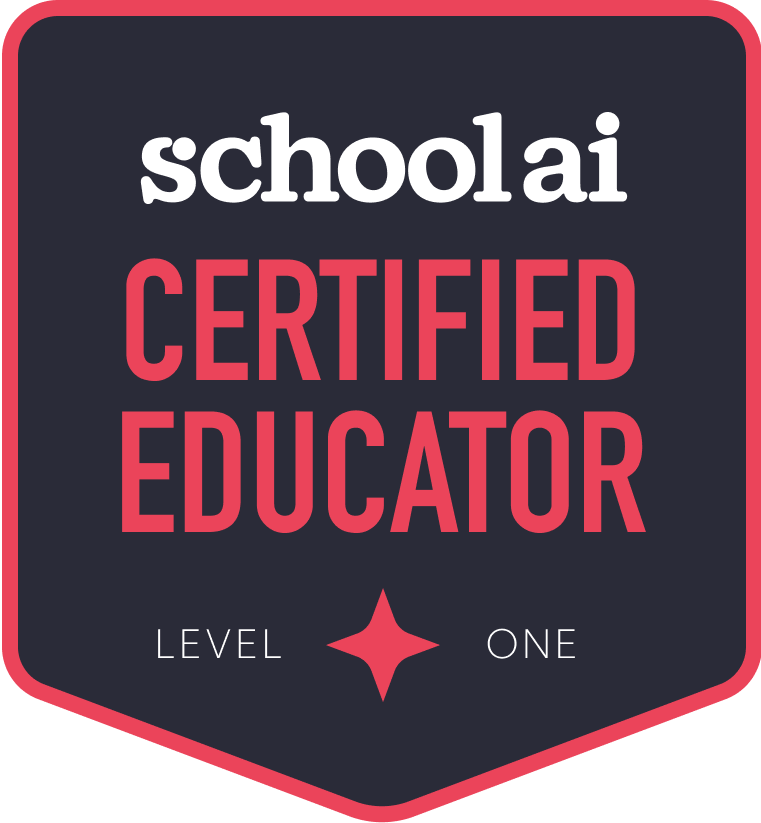 🎉 Just completed the Level 1 SchoolAI Certified Educator Course! Excited to be a certified educator and part of this innovative community. Big thanks to <a href="/GetSchoolAI/">SchoolAI</a> for the opportunity—can't wait for Level 2! 🌟 #EducationReimagined