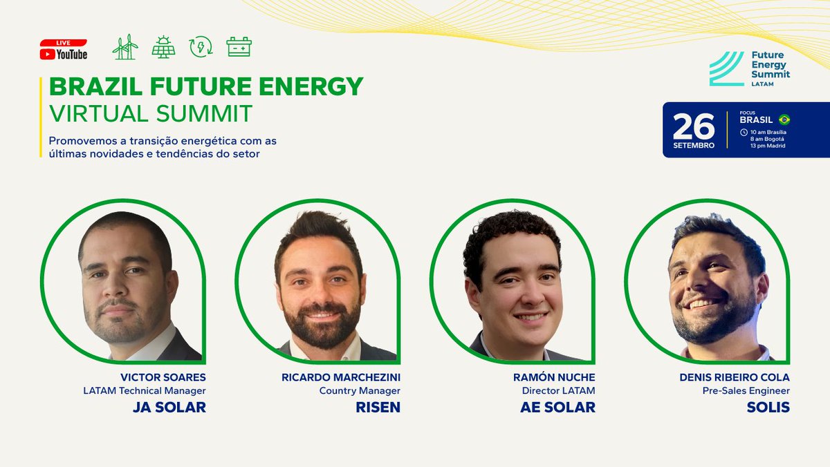 🌎 Registre-se para a BRAZIL Future Energy Virtual Summit!
 
🗓️ 26 de setembro

👉inscrição gratuita: inscribirme.com/brazil-future-…