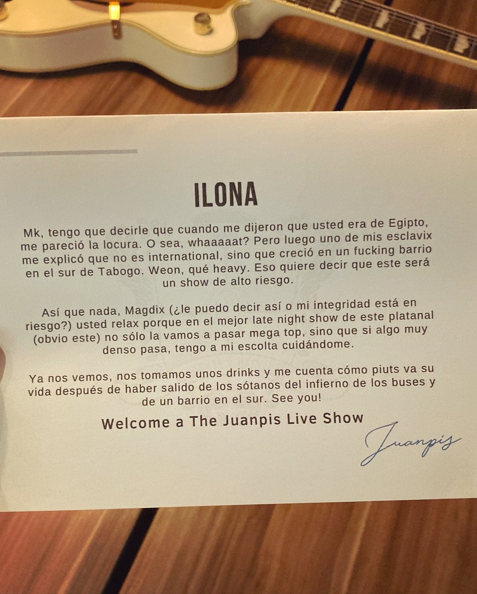 Ay Juan Pis González ... que difícil llevarte la idea, eres una boleta mk... 
Pero <a href="/AlejandroRia/">Alejandro Riaño</a>, él si que es un caballero bello. 
Gracias por ese espacio tan necesario para la reflexión.

#Ilona #RelatosdeCalle #JuanPisLiveShow