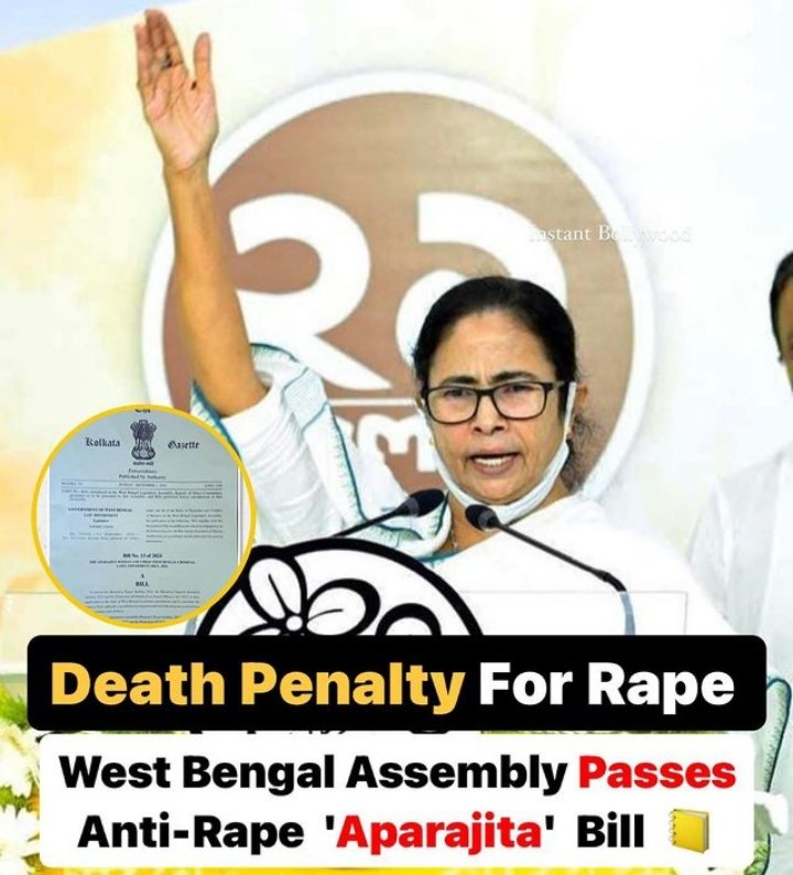 MohdDanish8853's tweet photo. In West Bengal, "Aparajita" is being introduced for traitors guilty of rape, in which the culprit will be proposed to be hanged within ten days.
#BengalShowsTheWay #MamataBanerjee #DEVARAT360 #PunjabVichNoNOC
#NaariMahaShakti #WestBengal #WestBengalNews #westbengalassembly https://t.co/WjmvuOnhgl