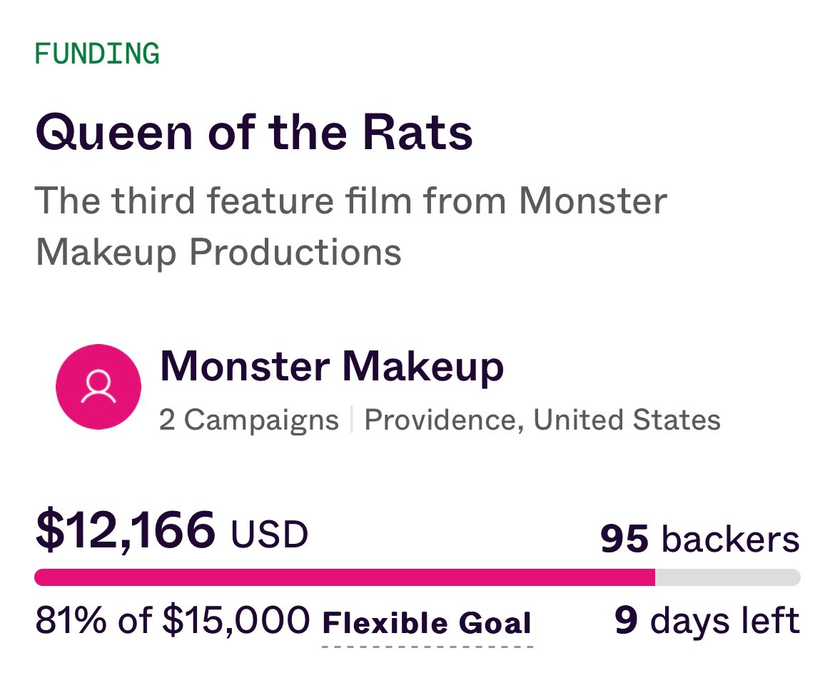 Just passed 81% of our goal!!

indiegogo.com/projects/queen…