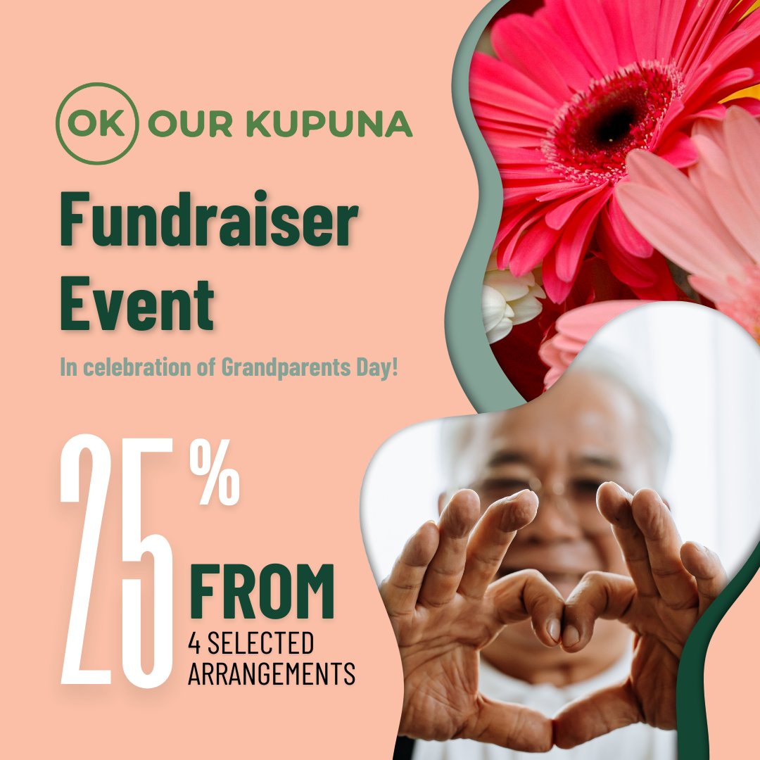 WatanabeFloral's tweet photo. We are donating 25% of sales from 4 beautiful arrangements to @ourkupuna this week to commemorate Grandparents Day on Sep 8! 👵🏻👴🏻 Our Kupuna provides essential services to elders who may struggle with daily tasks. Join us in this fundraiser at https://t.co/QHOB7x6NWN https://t.co/6Ff6rJ26p1