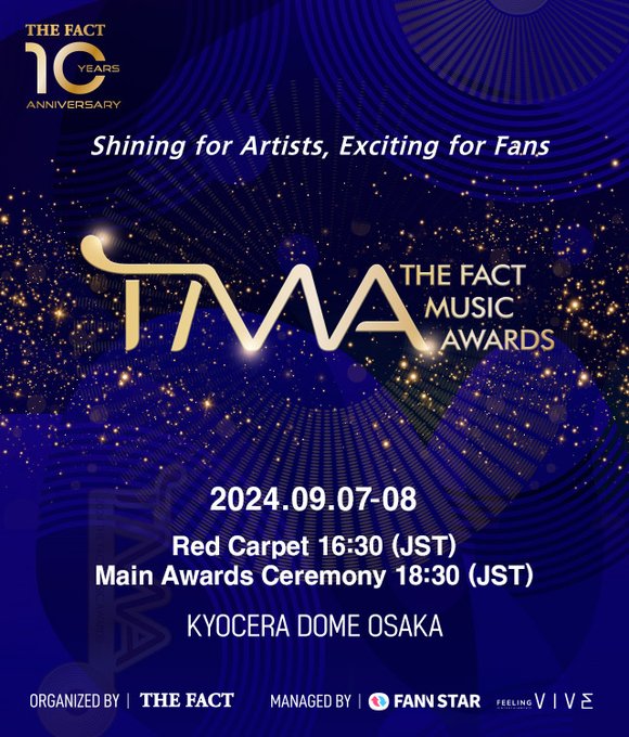 JPop_Magazine's tweet photo. 2024 THE FACT MUSIC AWARDS (TMA) announces full line up:

Kim Jae Joong
WOOAH
NiziU
Kep1er
N.ssign 
EVNNE
YOUNG POSSE
TWS
NEXZ
ITZY
aespa
JO1
NewJeans
&amp;TEAM
xikers
KISS OF LIFE
NCT WISH
UNIS

📍September 7th &amp; 8th, 18:30 KST

#2024TMA #thefactawards #TMA https://t.co/7buuov7ZKV