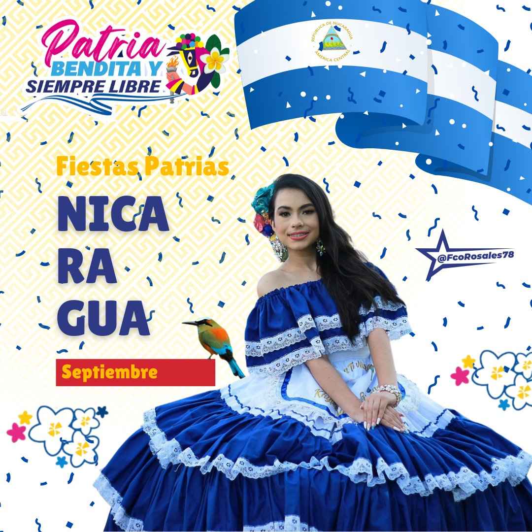 Septiembre Luminoso, dónde celebramos el Orgullo Patrio, #Nicaragua tierra de lagos y volcanes, bendita y siempre Libre. 🇳🇮🇳🇮❤️