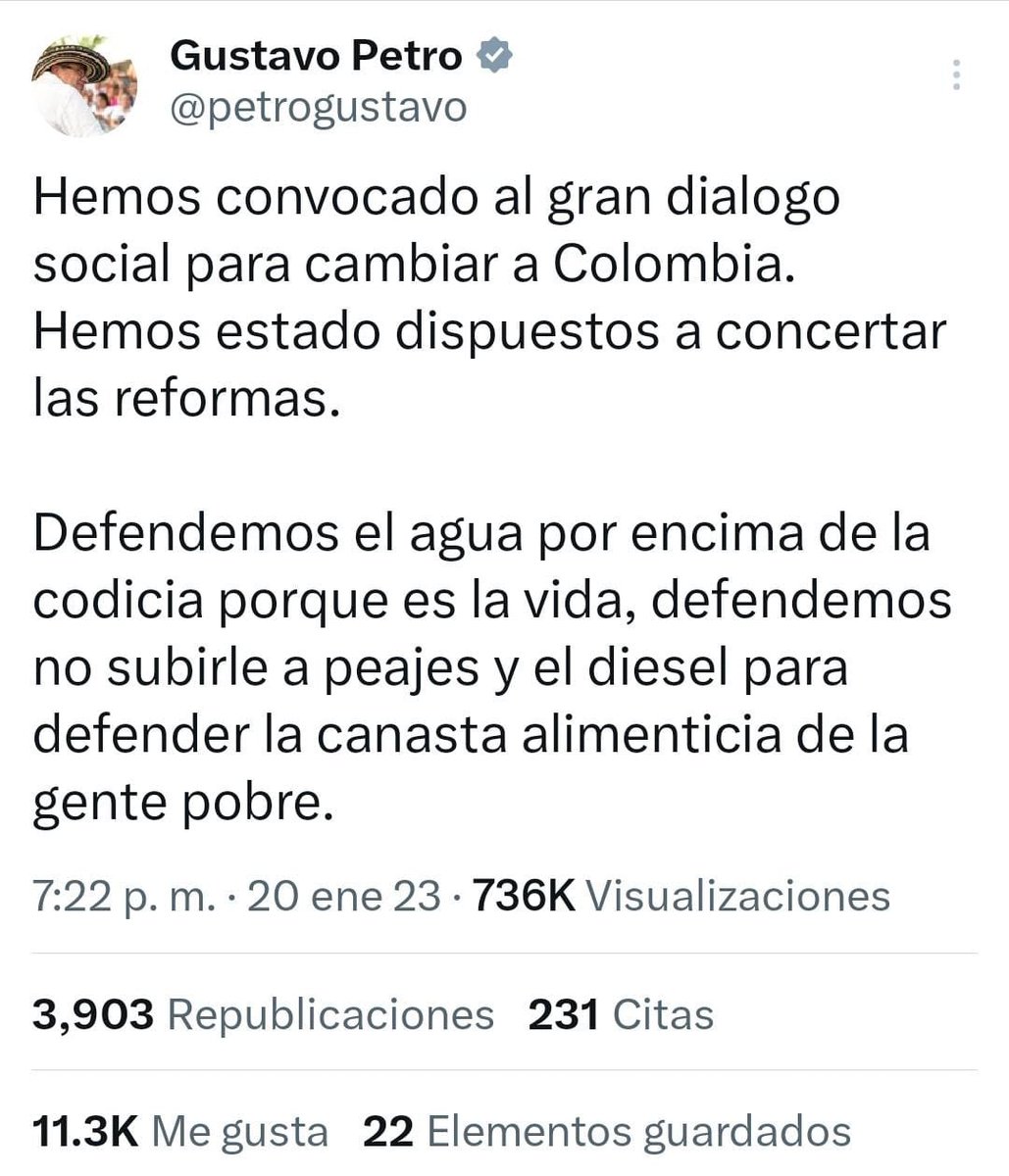 dianadiago's tweet photo. @petrogustavo Y sigue la incoherencia presidente @petrogustavo 

Cuando usted era Senador defendía los paros y a los camioneros. Ahora que no le sirven les da la espalda.

Subir el Diesel es un atentado contra el bolsillo de todos los colombianos. https://t.co/rvrj4X2W7c