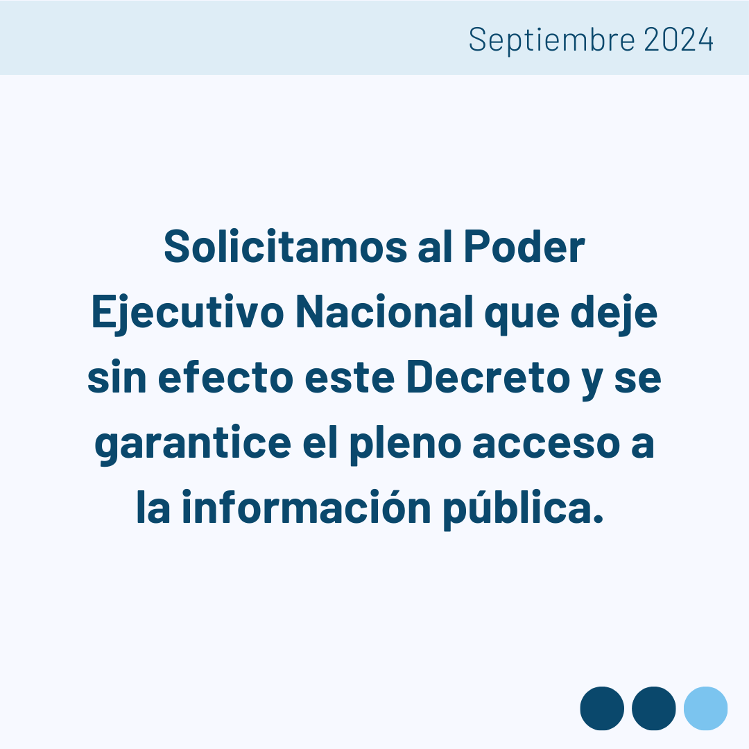 👉Más de 60 organizaciones pedimos que se deje sin efecto el decreto que limita el acceso a la información pública y vuelve al Estado más opaco.

La decisión del Gobierno es antidemocrática y va en contra de todos los estándares internacionales de derechos humanos.