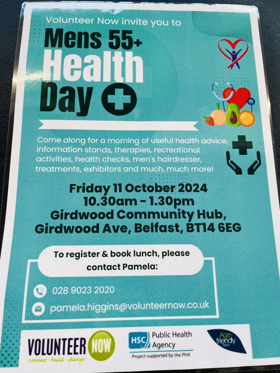 Belfast Mens Health Group (@bfastmenshealth) on Twitter photo Check out this FREE Mens Health Day 🩺organised by <a href="/VolunteerNow1/">Volunteer Now</a> at Girdwood Hub <a href="/Better_NI/">Better Belfast</a> with health checks 💓 hairdresser 💇♂️etc <a href="/NBelfasthour/">NorthBelfastHour</a> <a href="/Engage_With_Age/">Engage With Age</a> <a href="/Age_NI/">Age NI</a> <a href="/Waterworkspark1/">Waterworks parkrun</a> <a href="/cliftonbelfast/">Clifton House Belfast</a> <a href="/theduncairn/">Duncairn Arts</a> <a href="/LibrariesNI/">Libraries NI</a> <a href="/MisterVivian/">Mister Vivian</a> <a href="/stpatricks200/">St Patrick's Belfast</a> 👥#NorthBelfastHour Check out this FREE Mens Health Day 🩺organised by <a href="/VolunteerNow1/">Volunteer Now</a> at Girdwood Hub <a href="/Better_NI/">Better Belfast</a> with health checks 💓 hairdresser 💇♂️etc <a href="/NBelfasthour/">NorthBelfastHour</a> <a href="/Engage_With_Age/">Engage With Age</a> <a href="/Age_NI/">Age NI</a> <a href="/Waterworkspark1/">Waterworks parkrun</a> <a href="/cliftonbelfast/">Clifton House Belfast</a> <a href="/theduncairn/">Duncairn Arts</a> <a href="/LibrariesNI/">Libraries NI</a> <a href="/MisterVivian/">Mister Vivian</a> <a href="/stpatricks200/">St Patrick's Belfast</a> 👥#NorthBelfastHour