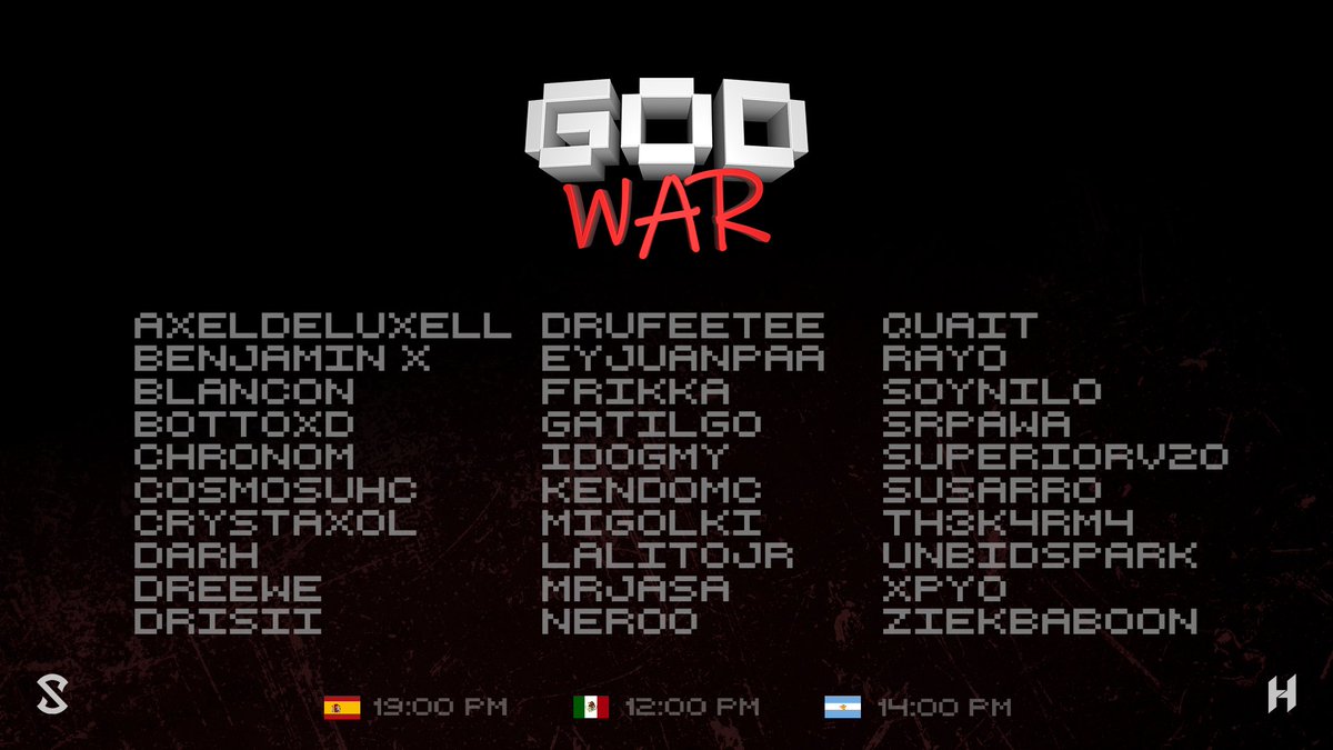 🫂 Participantes de God War

⚔️ ¿Quien conseguirá ser el heredero de Hades?

👀 Haced vuestras apuestas!