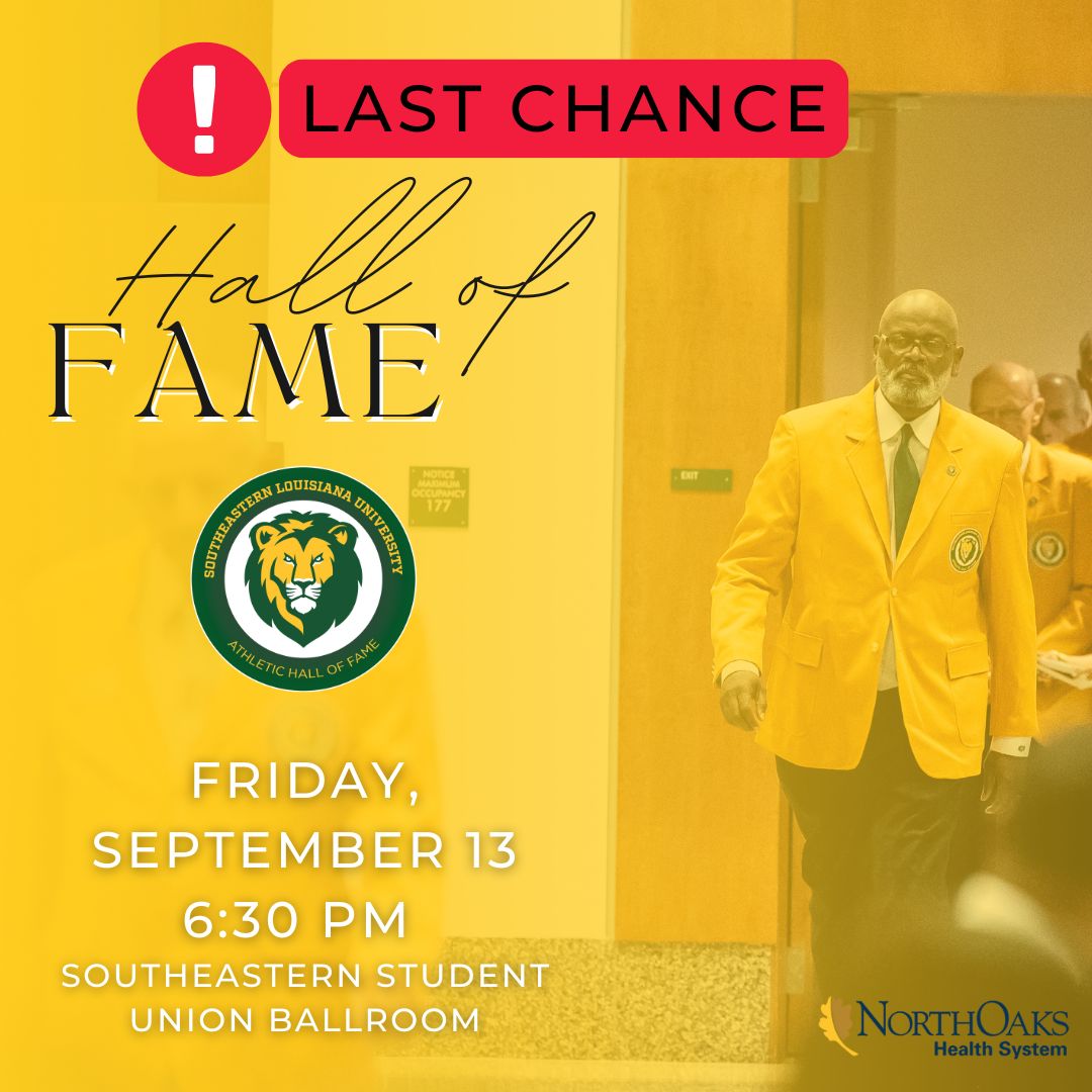 Today's the last day to purchase your tickets for our upcoming Hall of Fame Banquet presented by North Oaks Health System on Friday, September 13, 2024.
Purchase your tickets here:
lionsports.net/hof