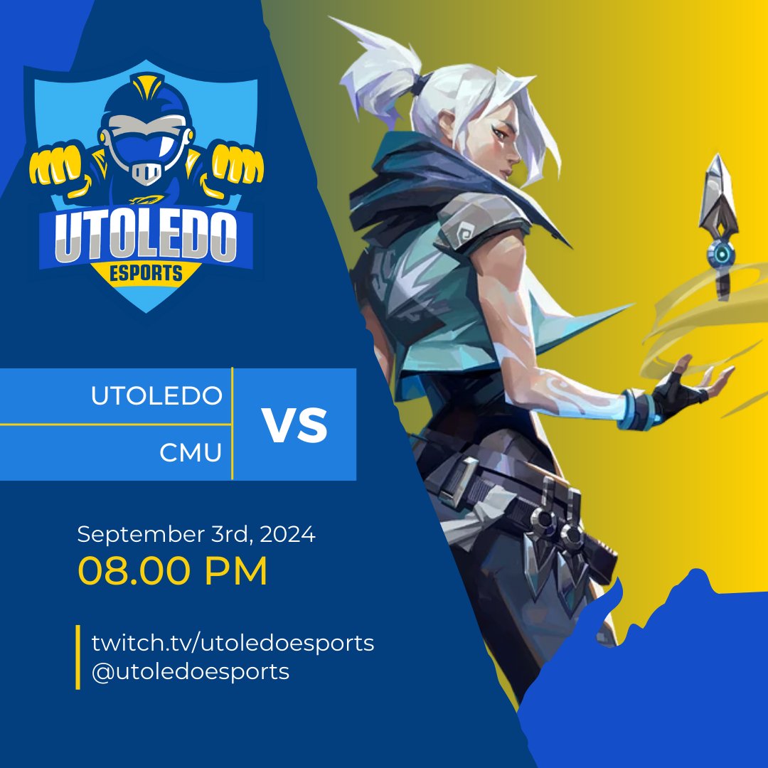 UToledoEsports's tweet image. It&apos;s gameday!! We are BACK with some more ESC action tonight at 8:00pm as we take on the Central Michigan Chippewas! Make sure to tune in and support the team!