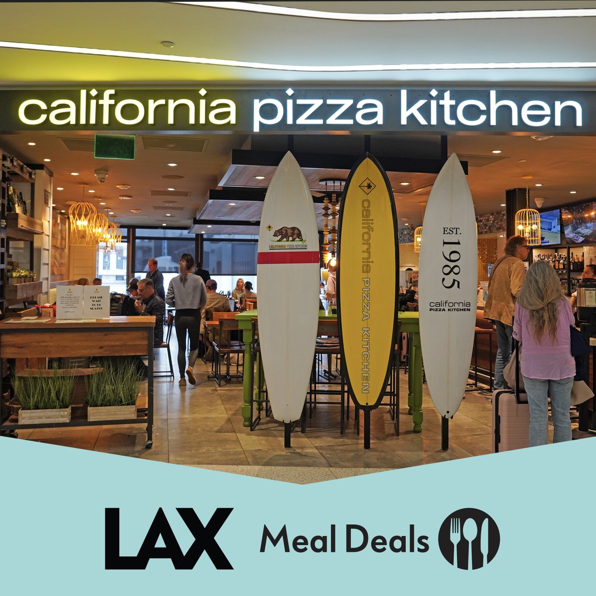 LAX Airport (@flylaxairport) on Twitter photo Save on your meal and beverage expenses with LAX Meal Deals! Check out <a href="/calpizzakitchen/">calpizzakitchen</a> in Terminal 1 and 6. For more details and a full list of discounts, visit lax.to/LAXMealDeals. Save on your meal and beverage expenses with LAX Meal Deals! Check out <a href="/calpizzakitchen/">calpizzakitchen</a> in Terminal 1 and 6. For more details and a full list of discounts, visit lax.to/LAXMealDeals.