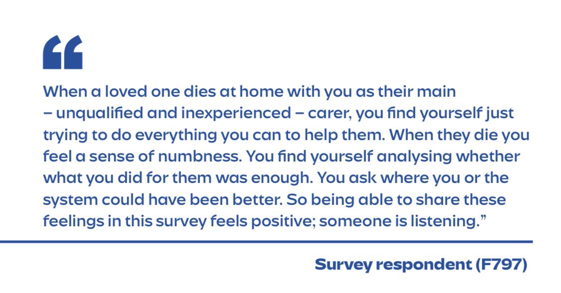 Published today! Our final Marie Curie Better End of Life report.

This is the largest nationally representative (England and Wales) post-bereavement survey since the 2015 VOICES survey.

mariecurie.org.uk/globalassets/m…